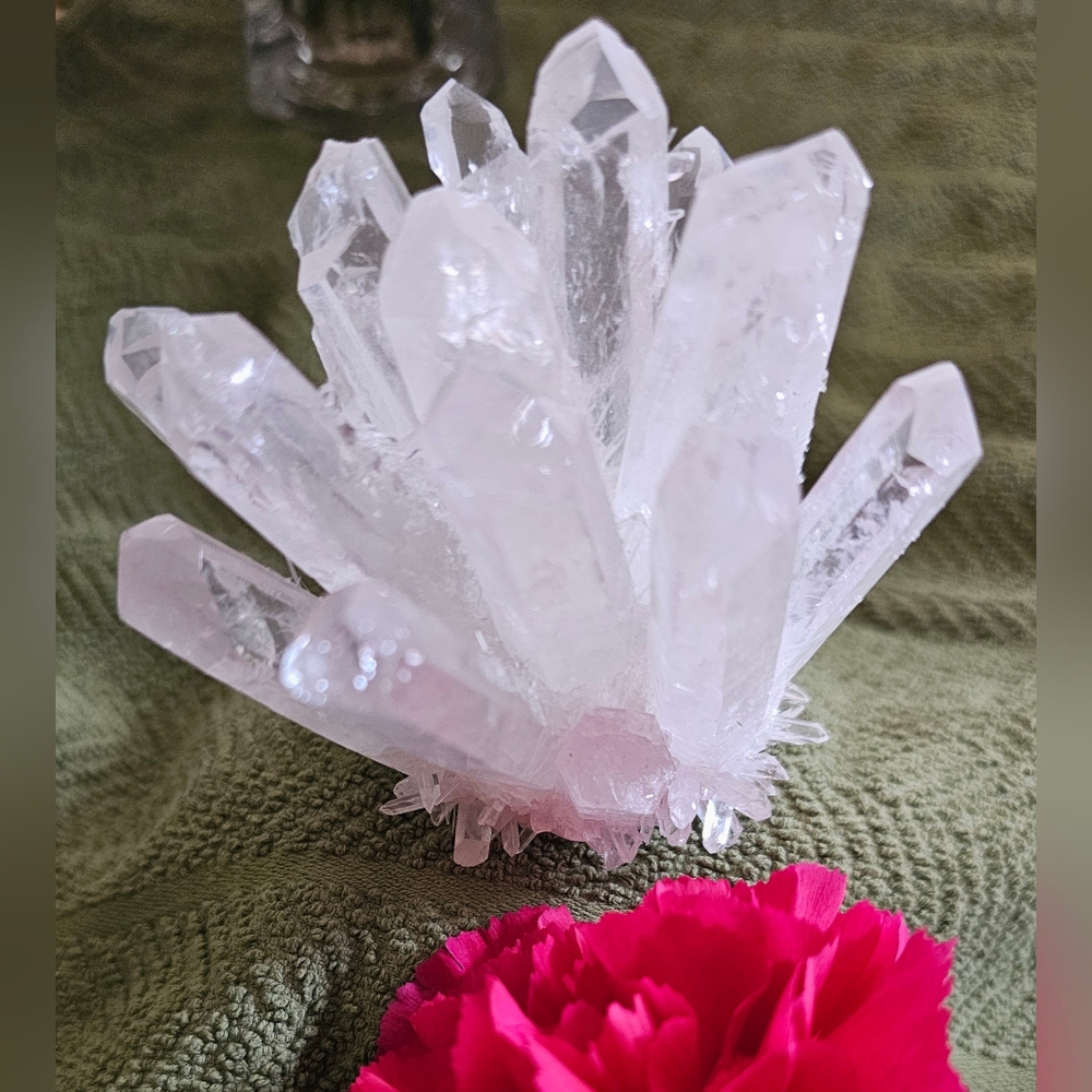 Elegant Clear Quartz Crystal Cluster
